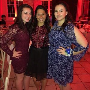 Rachel Allan Pink and Black Racerback Embellished Bodice Formal Dress